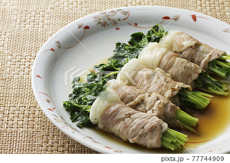 豆苗の豚肉巻き13 77744909