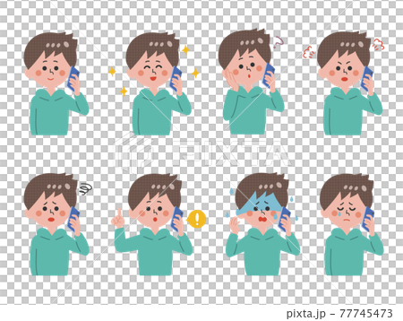 Boy talking on a smartphone 77745473