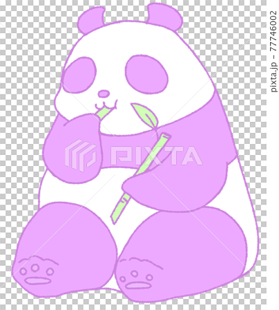熊貓坐著吃莎莎（紫色） 77746002