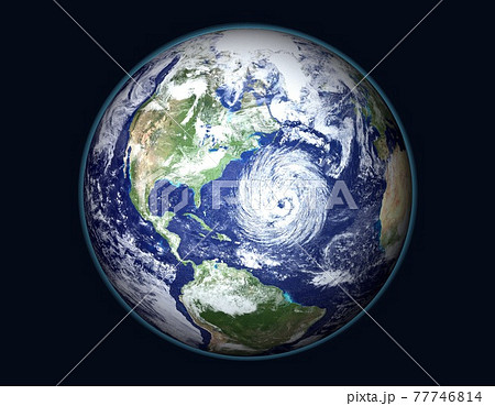 地球　アメリカ付近に　超巨大台ハリケーン 77746814