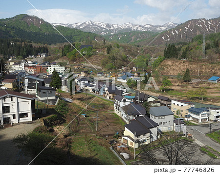 山形県、肘折温泉の春	 77746826