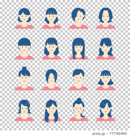 女性のイラストアイコンセット 女性のイラストアイコンセット 77746960