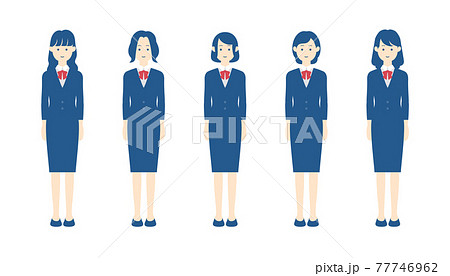 スーツの女性イラスト(5人) スーツの女性イラスト(5人) 77746962