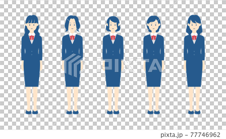 スーツの女性イラスト(5人) スーツの女性イラスト(5人) 77746962
