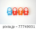 アルファベットがプリントされたドミノピースで作った「NISA」 77749031