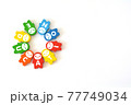 アルファベットがプリントされたドミノピースで作った「education」 77749034