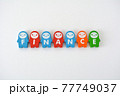アルファベットがプリントされたドミノピースで作った「FINANCE」 77749037