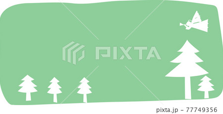 空を飛ぶ天使のシルエット 背景素材 のイラスト素材