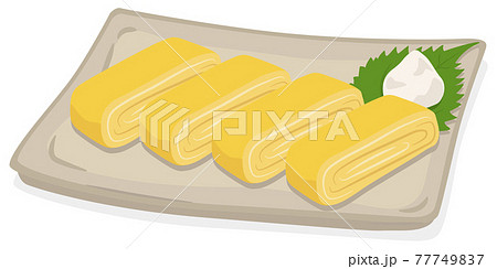 卵焼き だし巻き卵 厚焼き卵のイラスト素材