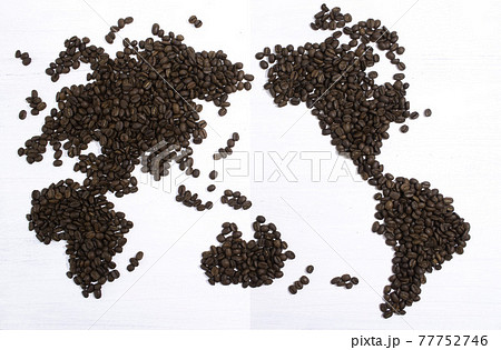 珈琲豆で作った世界地図 珈琲豆で作った世界地図 77752746
