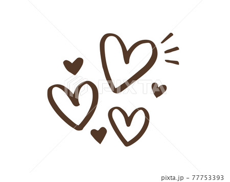 かわいいバレンタインのハート Heart 愛 手書き文字イラストのイラスト素材