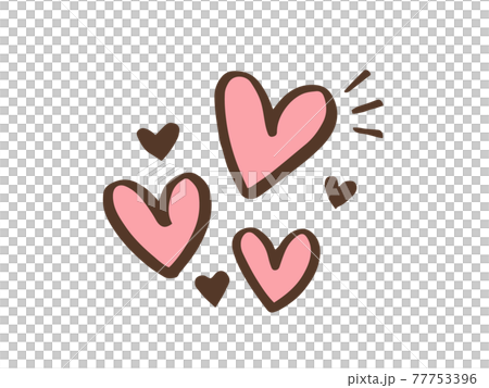かわいいバレンタインのハート Heart 愛 手書き文字イラストのイラスト素材