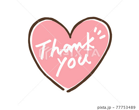 かわいいハートのthankyou Heart 愛 バレンタイン 手書き文字イラストのイラスト素材