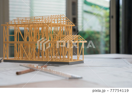 建築模型　構造　建築確認申請　設計図 77754119