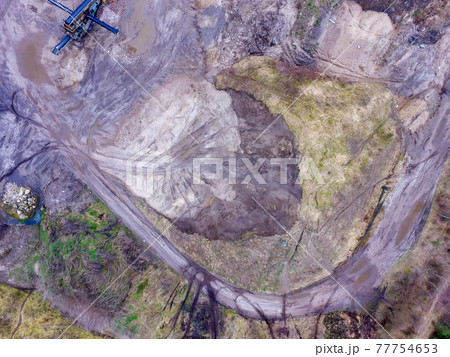 Aerial view of a quarry for sand and gravel 77754653