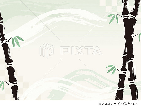 和風 竹 墨 かわいい イラスト 装飾 背景素材のイラスト素材