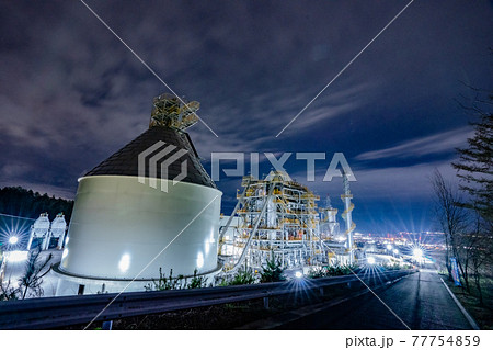 工場夜景 バイオマス発電所 長野 再利用 クリーン 工場夜景 バイオマス発電所 長野 再利用 クリーン 77754859