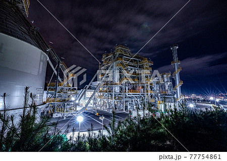 工場夜景　バイオマス発電所　長野　再利用　クリーン 77754861