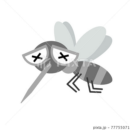弱った蚊のイラストイメージのイラスト素材