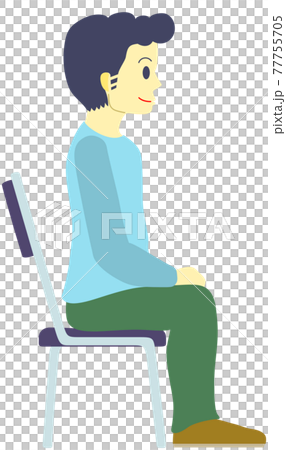 Wait Sit A man sitting in a chair and waiting - Stock Illustration [77755705 ...