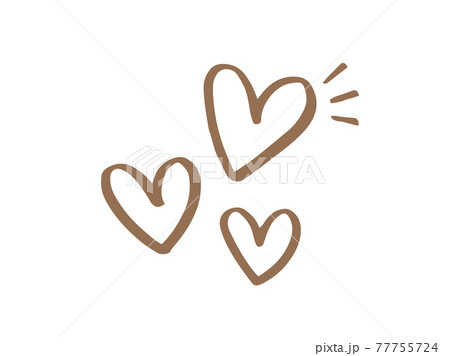 かわいいバレンタインのハート Heart 愛 手書き文字イラストのイラスト素材