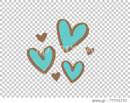 かわいいバレンタインのハート Heart 愛 手書き文字イラストのイラスト素材