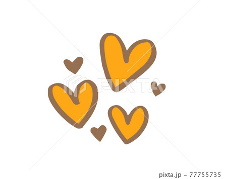 かわいいバレンタインのハート Heart 愛 手書き文字イラストのイラスト素材