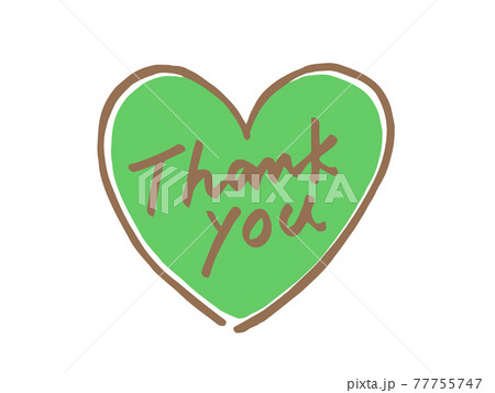 かわいいハートのthankyou Heart 愛 バレンタイン 手書き文字イラストのイラスト素材