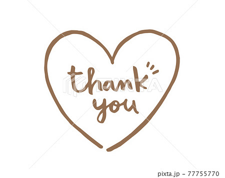 かわいいハートのthankyou Heart 愛 バレンタイン 手書き文字イラストのイラスト素材
