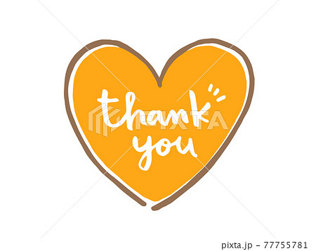 かわいいハートのthankyou Heart 愛 バレンタイン 手書き文字イラストのイラスト素材