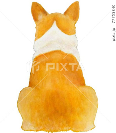 木彫りの日本画風コーギーの壁掛け コーギーの半立体壁掛け（日本画風背景）