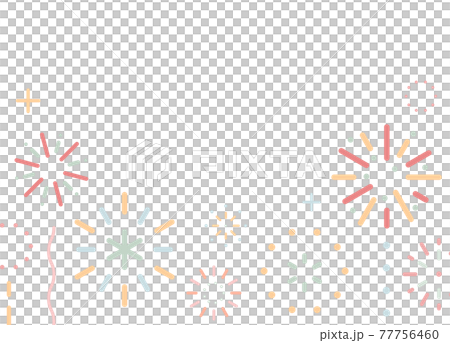 花火の背景 花火大会 打ち上げ花火 フレーム テンプレート アイコン シンプル イラスト 素材 夏のイラスト素材