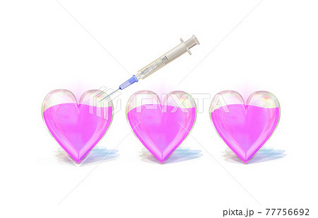 多くのハートマークとワクチン接種 77756692