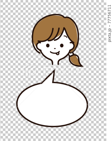 富有表現力的女性面孔和語音泡沫 77756711