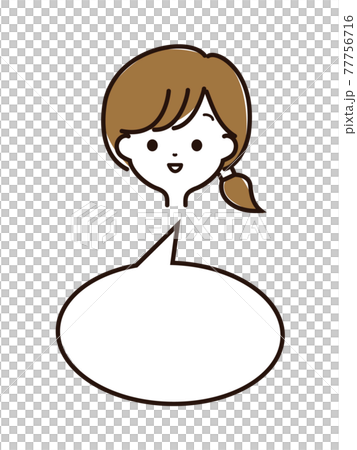 富有表現力的女性面孔和語音泡沫 77756716