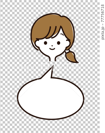 富有表現力的女性面孔和語音泡沫 77756718