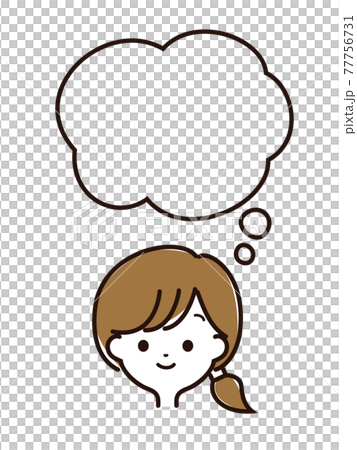 富有表現力的女性面孔和語音泡沫 77756731