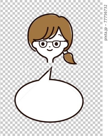 富有表現力的女性面孔和語音泡沫 77756732