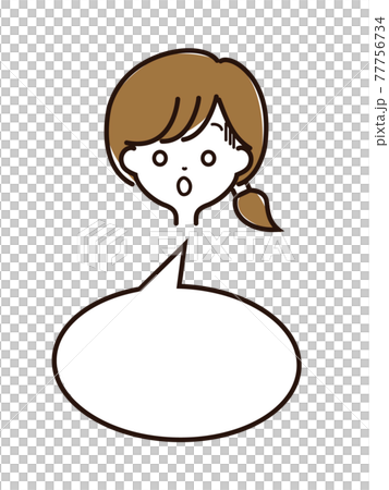 富有表現力的女性面孔和語音泡沫 77756734