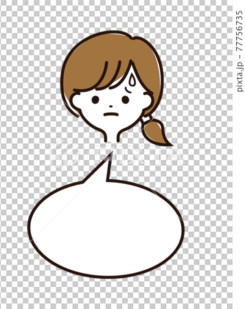 富有表現力的女性面孔和語音泡沫 77756735