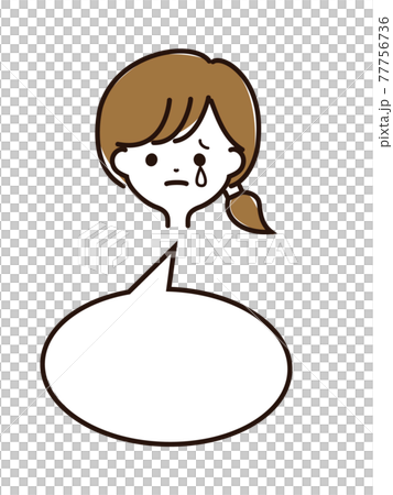 富有表現力的女性面孔和語音泡沫 77756736