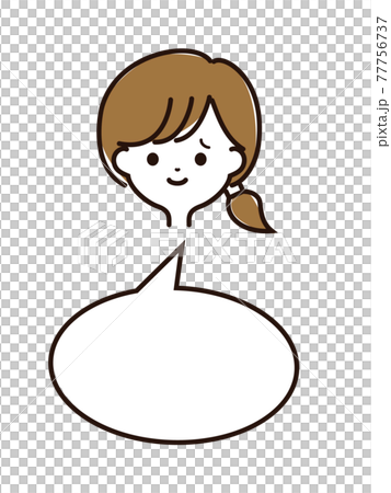 富有表現力的女性面孔和語音泡沫 77756737