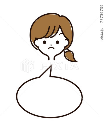 表情豊かな女性の顔と吹き出し 77756739