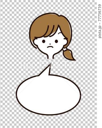 富有表現力的女性面孔和語音泡沫 77756739