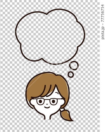 富有表現力的女性面孔和語音泡沫 77756754