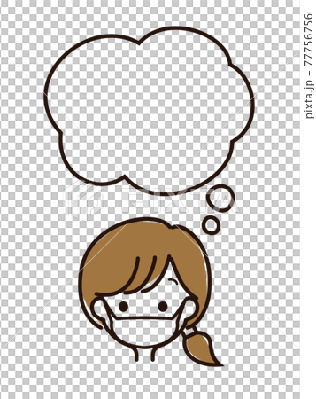 富有表現力的女性面孔和語音泡沫 77756756