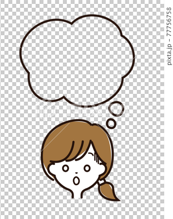 富有表現力的女性面孔和語音泡沫 77756758