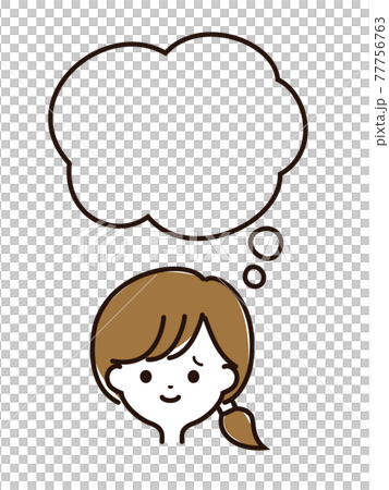 富有表現力的女性面孔和語音泡沫 77756763