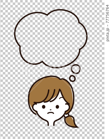 富有表現力的女性面孔和語音泡沫 77756764