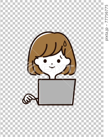 筆記本電腦和女性的臉 77756775